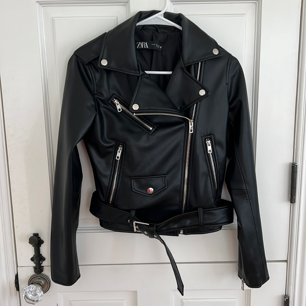 NWOT Zara Faux Leather Moto Jacket